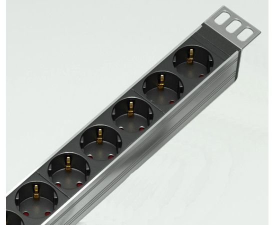  Вертикальный блок розеток Rem-16 с выкл., 15  Shuko, 10 C13, вход  IEC 60320 C20 16A, алюм., 42-48U 