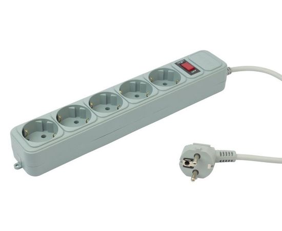  Сетевой фильтр PC Pet AP01006-3-G 3м (5 розеток) серый (пакет ПЭ) 