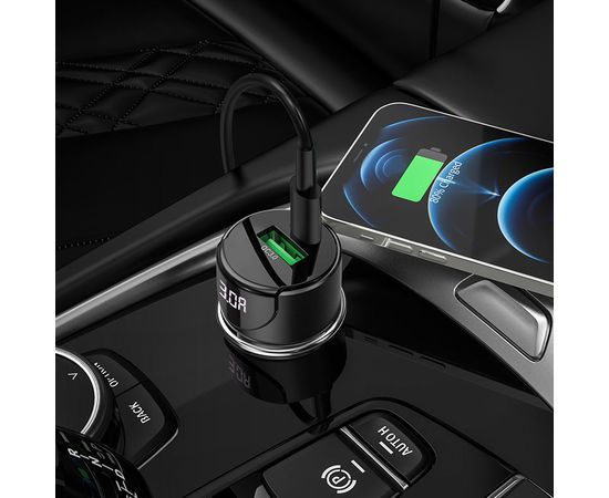  АЗУ HOCO Z42 Light road 2USB digital display PD20W, QC3.0  (серый) 