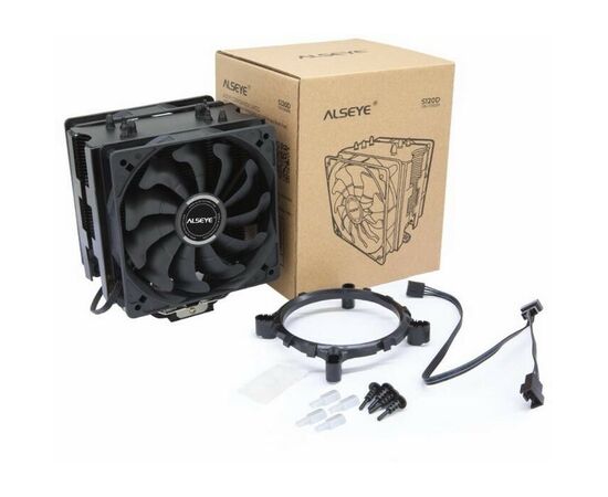  Кулер Alseye S120D-B Universal, TDP 135W, 2x120FAN, 4 heat pipe, PWM, RTL 