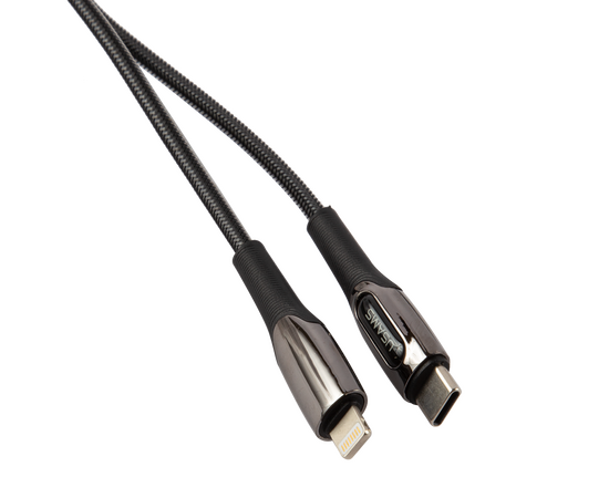  Дата-Кабель USAMS US-SJ518 Type-C - Lightning PD быстрая зарядка 20W, (1.2 m), черный (SJ518USB01) 