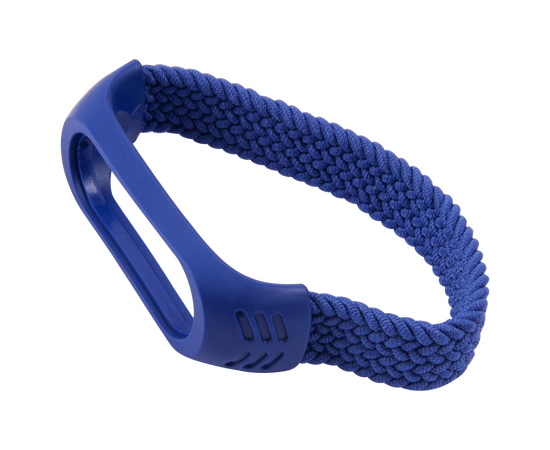  Ремешок плетеный нейлоновый эластичный для Xiaomi Mi Band 5/6 (160 mm), синий 