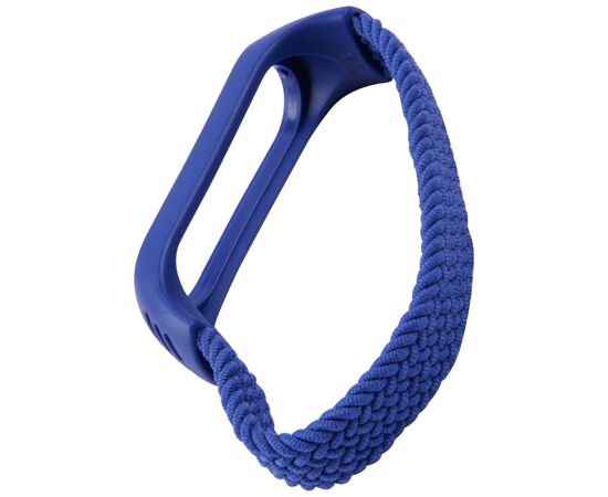  Ремешок плетеный нейлоновый эластичный для Xiaomi Mi Band 5/6 (160 mm), синий 