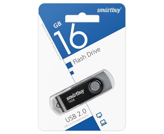  Флэш накопитель USB 16 Гб Smart Buy Twist (black) (212790) 