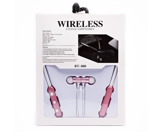  Bluetooth-наушники внутриканальные - BT-880 (pink gold)(118398) 