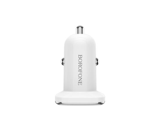  Блок питания автомобильный 1 USB Borofone, BZ12A, Lasting power, 3A, пластик, QC3.0, кабель микро USB, цвет: белый (1/44/176) 