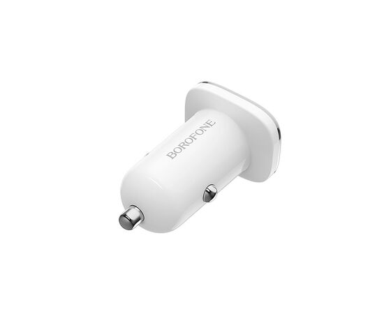  Блок питания автомобильный 1 USB Borofone, BZ12A, Lasting power, 3A, пластик, QC3.0, кабель микро USB, цвет: белый (1/44/176) 