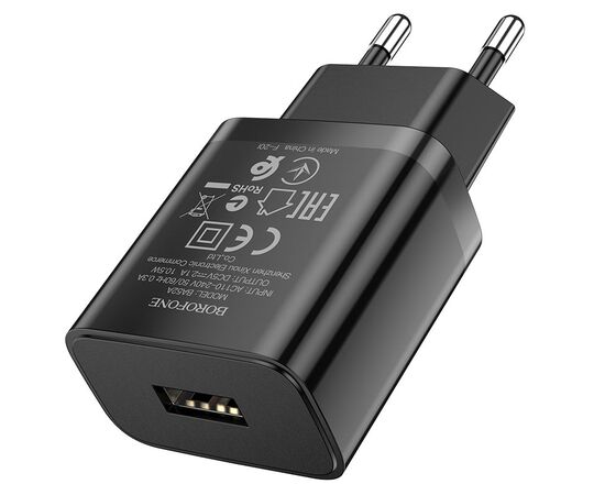  Блок питания сетевой 1 USB HOCO, C72Q, Glorious, 3A, пластик, QC3.0, кабель микро USB, цвет: белый 
