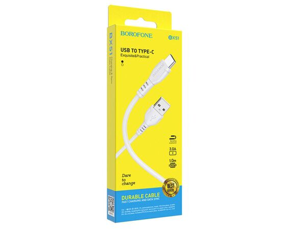  Кабель Type-C - Apple lightning Borofone BX51 Triumph, 100 см 2,4А (black) (133814) 