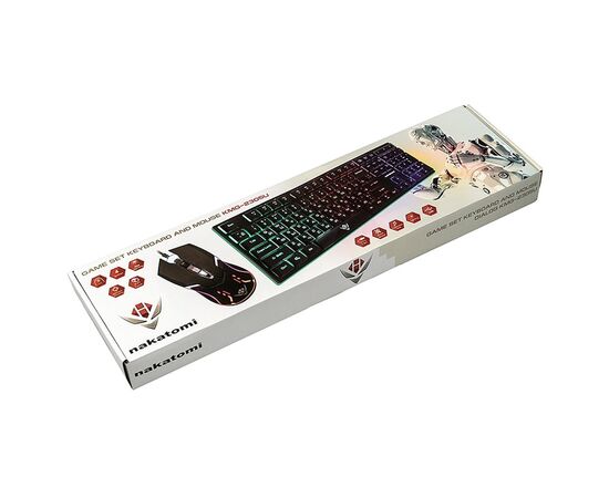  Проводной набор Nakatomi KMG-2305U Gaming мембранная, игровой клавиатура с подсветкой+мышь ((133010) 