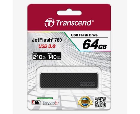  Флеш Диск Transcend 64Gb Jetflash 780 TS64GJF780 USB3.0 черный/серый 