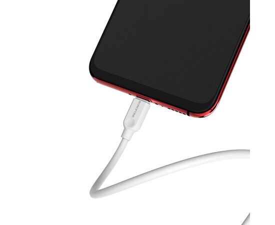  Кабель USB - микро USB Borofone BX14, 1.0м, круглый, 2.4A, силикон, цвет: белый (1/360) 