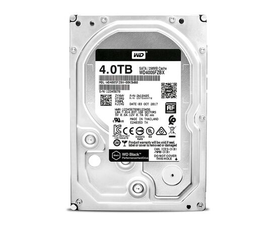  HDD 3.5" 4.0TB 7200rpm SATA3 64MB WD Black (WD4005FZBX) макс. быстродействие для сложных задач 
