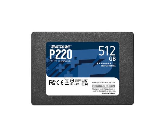  SSD Patriot P220 P220S512G25 SATA III 512Gb 2.5" 