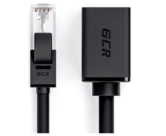  Удлинитель патч-корда Greenconnect GCR-51799 прямой 2.0m, FTP медь, кат.6, черный 