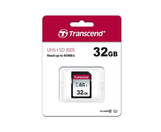  Карта памяти Transcend TS32GSDC300S SDHC 300S, 32GB UHS-I Class U1 