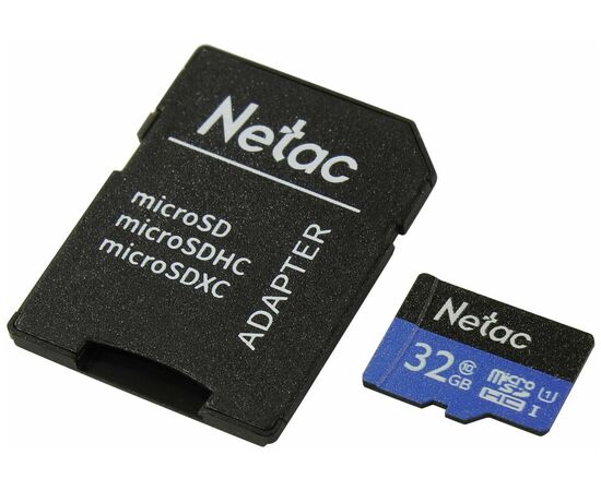  Карта памяти microSDHC Netac P500 (NT02P500STN-032G-R) (с SD адаптером) 32GB 80MB/s 