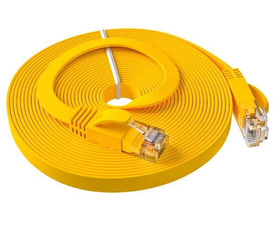  Патч-корд Greenconnect Prof GCR-52824 плоский прямой 1.5m, UTP медь RJ45, кат.6, желтый 