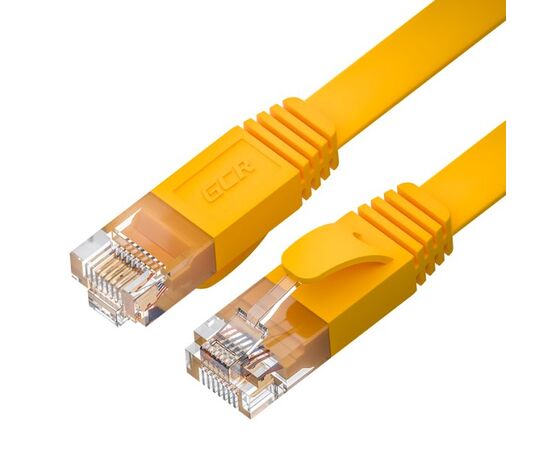  Патч-корд Greenconnect Prof GCR-52824 плоский прямой 1.5m, UTP медь RJ45, кат.6, желтый 