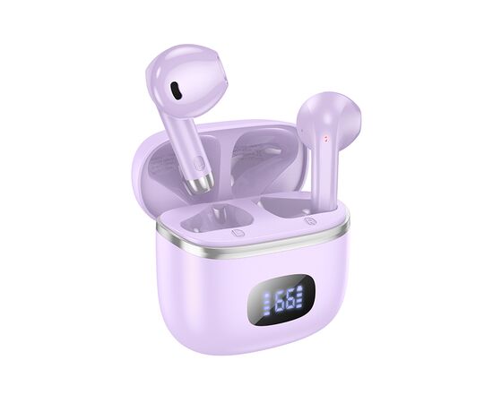  Наушники внутриканальные HOCO EQ1 Music, пластик, bluetooth 5.3, микрофон, цвет: фиолетовый (1/14/140) 