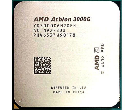  APU sAM4 AMD Athlon 3000G Tray (YD3000C6M2OFH) (3.50GHz, Picasso, 2C/4T, GPU: Radeon Vega 3 (192 Shader cores, 1000MHz), L2: 1MB, L3: 4MB, 12nm, 35W, DDR4-2666) 