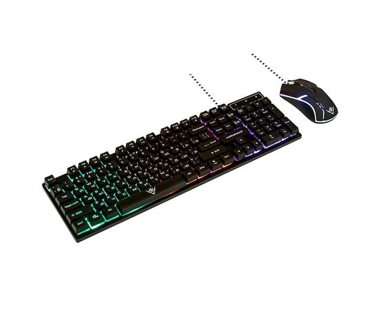  Проводной набор Nakatomi KMG-2305U Gaming мембранная, игровой клавиатура с подсветкой+мышь ((133009) 