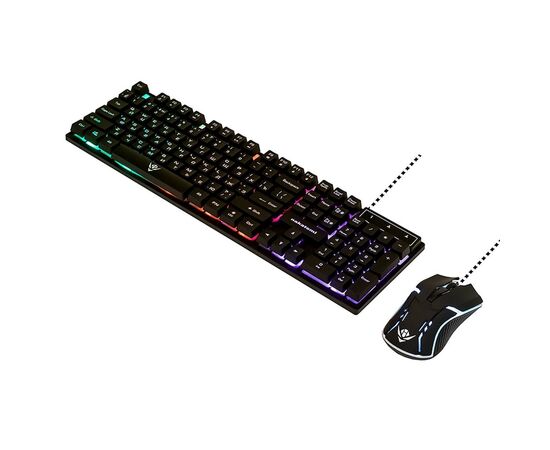  Проводной набор Nakatomi KMG-2305U Gaming мембранная, игровой клавиатура с подсветкой+мышь ((133009) 