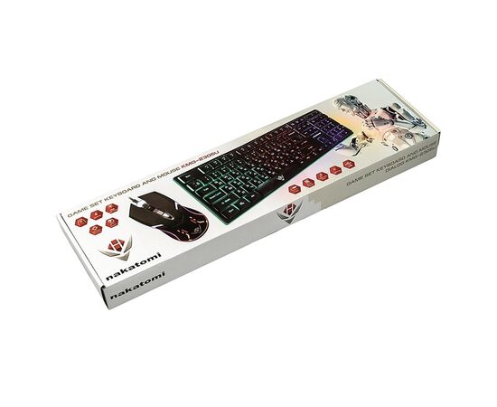 Проводной набор Nakatomi KMG-2305U Gaming мембранная, игровой клавиатура с подсветкой+мышь ((133009) 