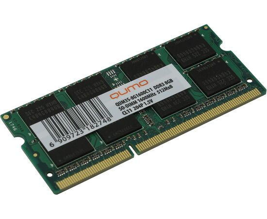  RAM SO-DIMM 8GB DDR3-1600 PC3-12800 Qumo, CL11, 1.5V, retail (QUM3S-8G1600C11R) 