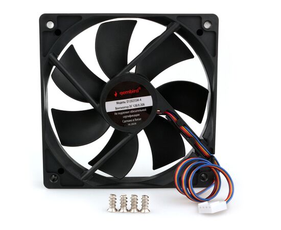  Вентилятор для корпуса Gembird (D12025SM-4) 120x120x25, втулка, 4 pin, провод 30 см 