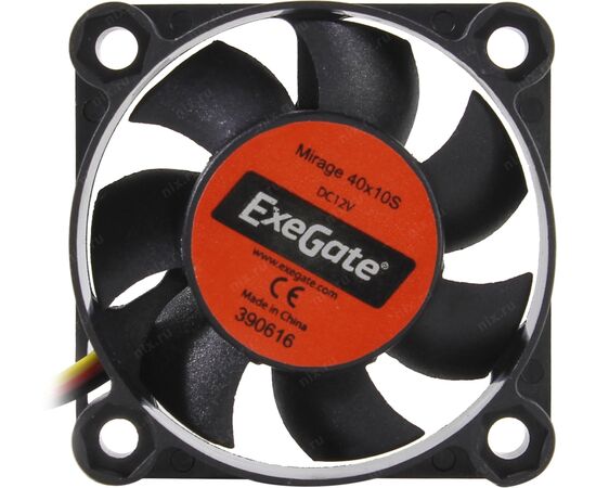  Вентилятор Exegate Mirage-S EX166186RUS 40x40x10 подшипник скольжения, 5500 RPM, 23dB, 3pin 