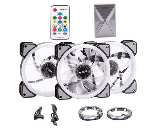  Вентилятор Alseye CRLS-300DS 3pcs argb fan kit with controller,2pcs LED strips,size:120*120*25mm 