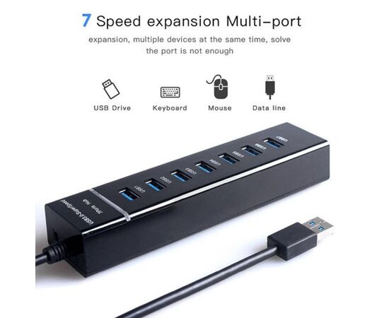  USB-Хаб (концентратор) KS-is KS-568 7 x USB 2.0 F в USB 3.0 Type A M с БП 