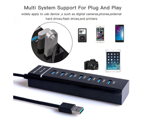  USB-Хаб (концентратор) KS-is KS-568 7 x USB 2.0 F в USB 3.0 Type A M с БП 