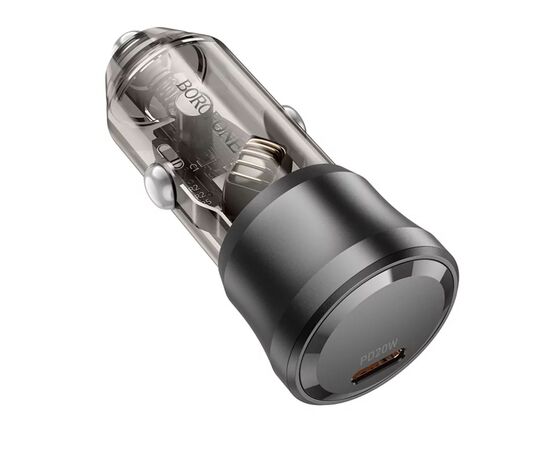  АЗУ BOROFONE BZ24 Clever single port PD20W Type-C to Type-C (прозрачный-черный) 