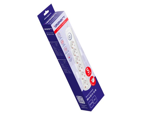  Сетевой фильтр Ippon BK-6-EU-5-10-W (5м 6 розеток белый) 