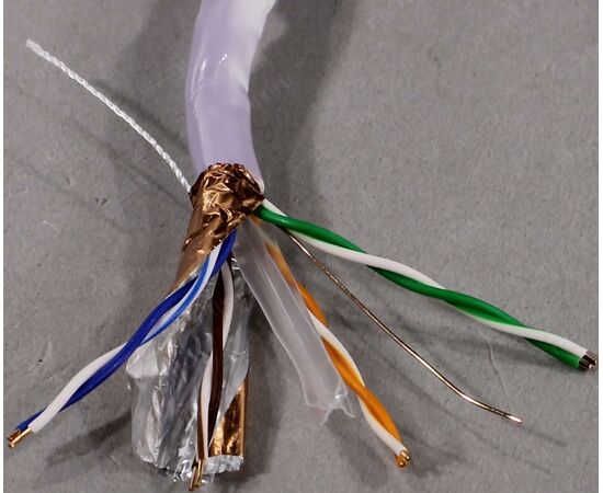  Витая пара Exegate FUTP4-C6-CU-S23-IN-PVC-GY-305-Fluke (EX281810RUS) FTP 4 пары кат.6 медь, 23AWG, экран, бухта 305м, серый, PVC 