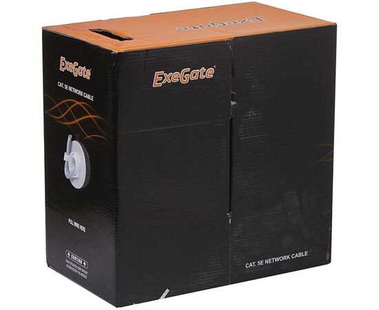  Витая пара Exegate FUTP4-C6-CU-S23-IN-PVC-GY-305-Fluke (EX281810RUS) FTP 4 пары кат.6 медь, 23AWG, экран, бухта 305м, серый, PVC 