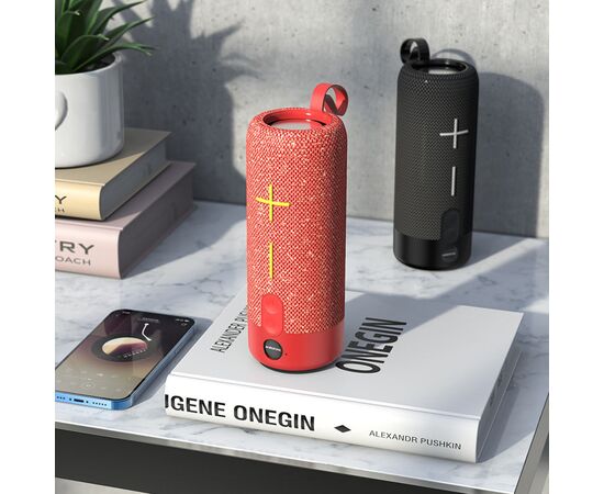  Колонка портативная Borofone, BR19, Euphony, Bluetooth, пластик, FM, TF, SD, TWS, подсветка, цвет: чёрный (1/72) 