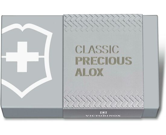  Нож-брелок Victorinox Classic SD Precious Alox 0.6221.4031G 58мм, 5 функций, Infinite Grey (подар. упаковка) 