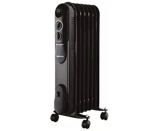  Масляный обогреватель TDM ELECTRIC МО-7К (SQ2501-0904) чёрный, 1500 Вт, 7 сек, рег. мощ. (600/900/1500 Вт), термостат 