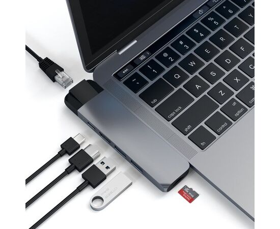  Хаб Satechi ST-TCPHEM Aluminum Type-C Pro Hub Adapter with Ethernet 4K HDMI Space Gray 