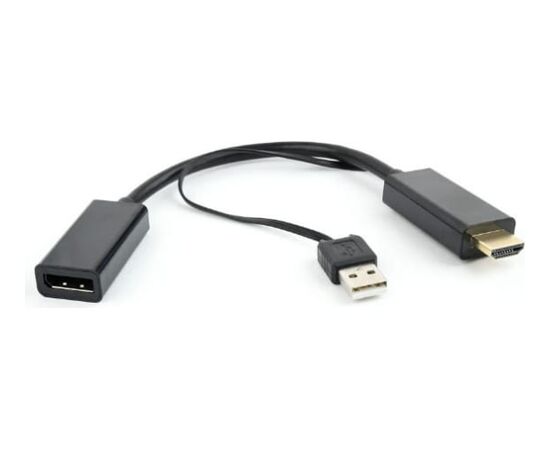  Конвертер Cablexpert DSC-HDMI-DP HDMI--DisplayPort HD19M+USBxHD20F черный 