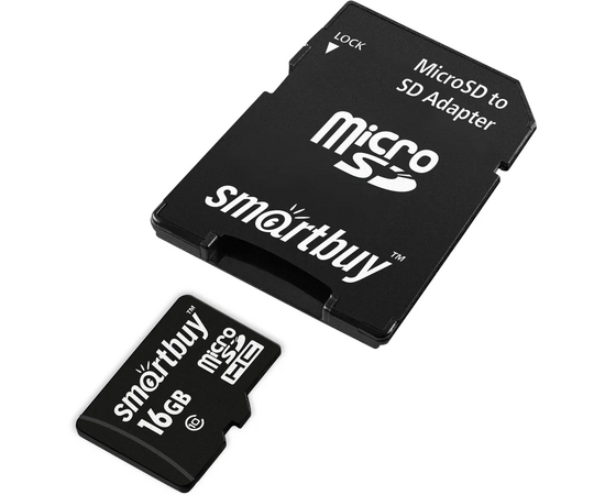  MicroSD  16GB  Smart Buy Class 10 UHS-I + SD адаптер 