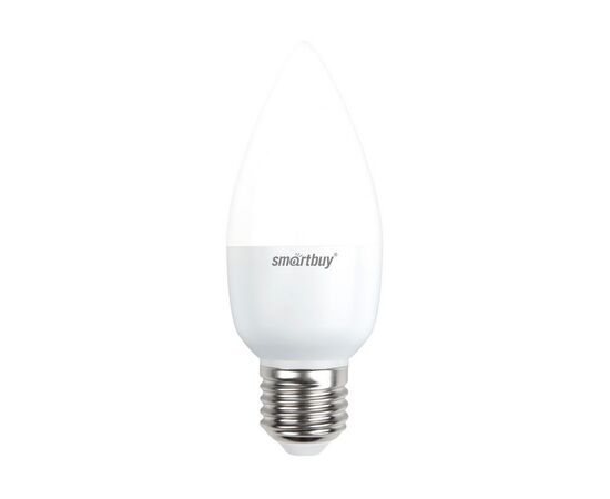  Лампа светодиодная SMARTBUY C37 5Вт 220V 3000K E27 (свеча, теплый свет) (1/10/50) 