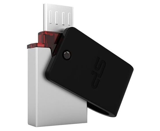  USB-флешка Silicon Power 8Gb Mobile X31 OTG, USB 3.0/MicroUSB, Черный (SP008GBUF3X31V1K) 