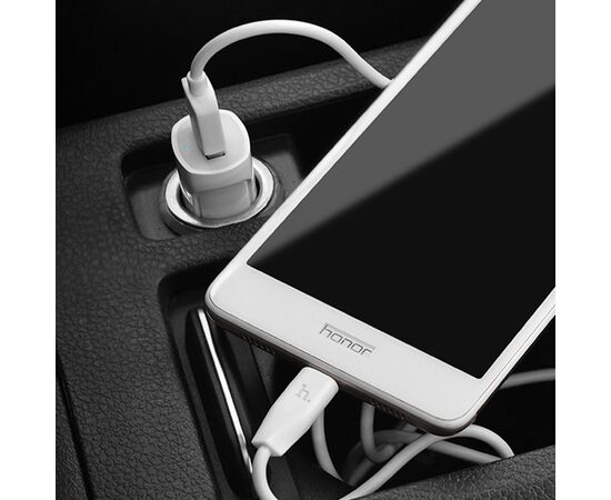  Автомобильное зарядное устройство HOCO Z2, 1xUSB с Кабелем USB - Micro, 1.5A, белый 