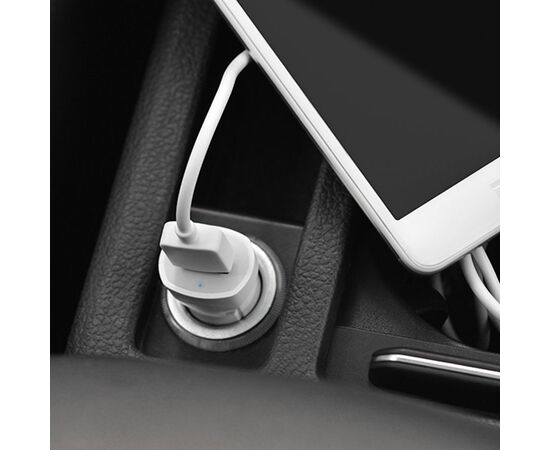  Автомобильное зарядное устройство HOCO Z2, 1xUSB с Кабелем USB - Micro, 1.5A, белый 