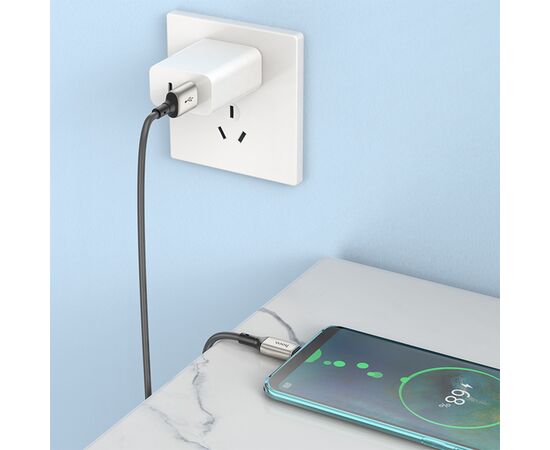  Кабель USB HOCO X66 Howdy USB - Type-C, 3A, 1 м, серый 
