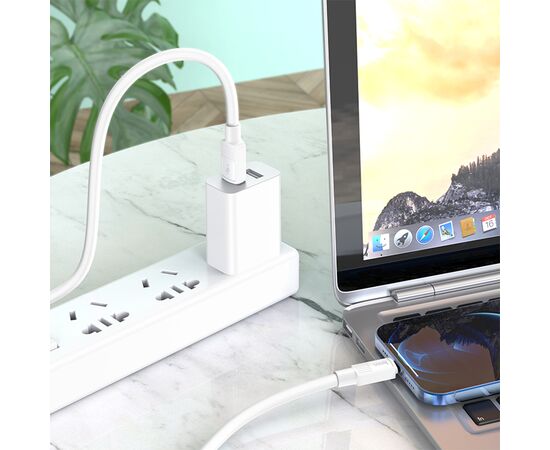  Кабель USB HOCO X84 Solid USB - Lightning, 2.4А, 1 м, белый 